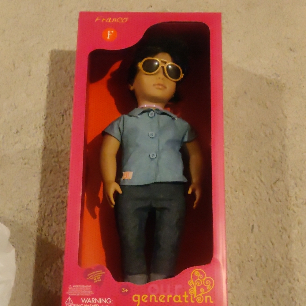 New! OUR GENERATION Franco Y2K Sunglasses 18" Boy Doll Blue Outfit Cottagecore